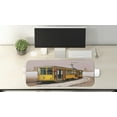 thumbnail image 2 of Modern Computer Mouse Pad, Yellow Train on Rail Roads Winter Scenery Old Suburban Illustration, Rectangle Non-Slip Rubber Mousepad Large, 31" x 12" Gaming Size, Yellow and Pale Brown, by Ambesonne, 2 of 2