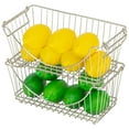 thumbnail image 3 of Smart Design Stacking Baskets with Handles - Set of 2- Medium - 12.63 x 5.5 Inch - Satin Nickel, 3 of 5