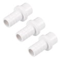 thumbnail image 1 of Unique Bargains 16mm Barb x 20mm Spigot Straight PVC Pipe Fitting Adapter White 3 Count, 1 of 5
