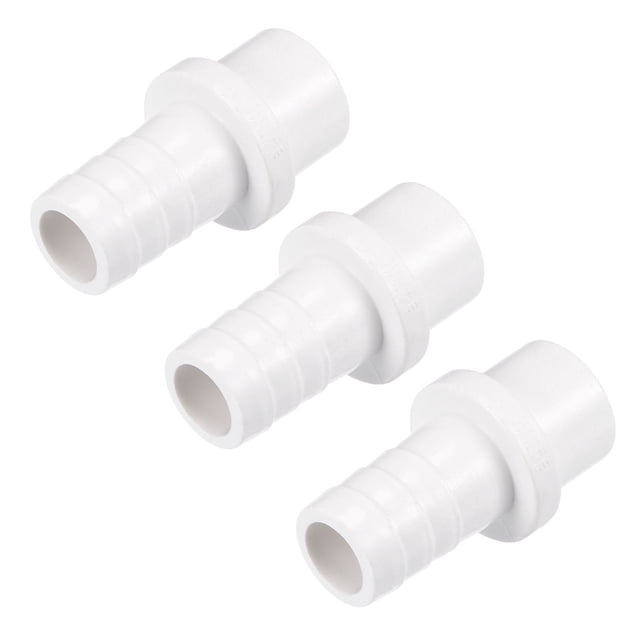 Unique Bargains 16mm Barb x 20mm Spigot Straight PVC Pipe Fitting Adapter White 3 Count