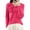 Hot Pink, variant on Nowekniz Women Embroidered V‑Neck Knit Pullover Sweater, Long Sleeve Soft Lightweight Loose‑Fit Casual Layering Top