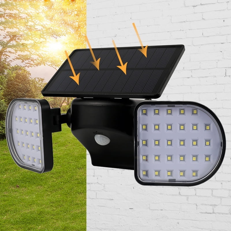 56 LED Solar Lights Motion Sensor Double Heads Security Light