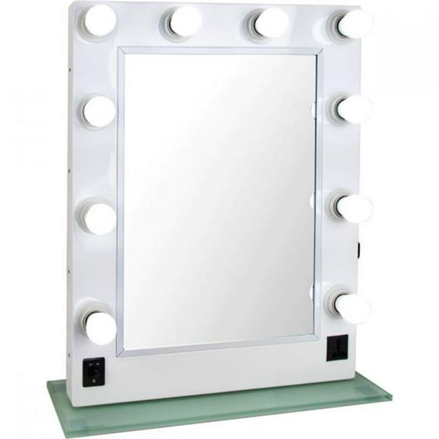 Ver Beauty VL008-126 Whiter 10 LED Light Bulbs PC Body & Glass Base Hollywood Vanity Mirror