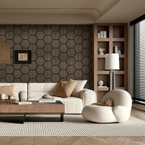4-Pack 3D Hexagon Acoustic Wall Panels (29.1" X 23.9" Each), Real Smoked Wood Veneer Soundproof Panels For Living Room, Studio & Office