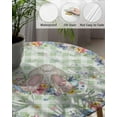 thumbnail image 3 of Happy Easter Fitted Round Tablecloth Bunny Tail Spring Flower Waterproof Oilproof Table Cloth with Elastic Edge Green Checker Table Covers for Indoor Outdoor Tables Decor Fits 36"-44",Small, 3 of 6