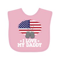 Inktastic I Love My Daddy Military Son Daughter Boys or Girls Baby Bib