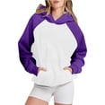 thumbnail image 1 of Timegard Sweatshirts for Women Long Sleeve Hoodies Pullover Fall Color Block Loose Tops with Pockets, 1 of 4