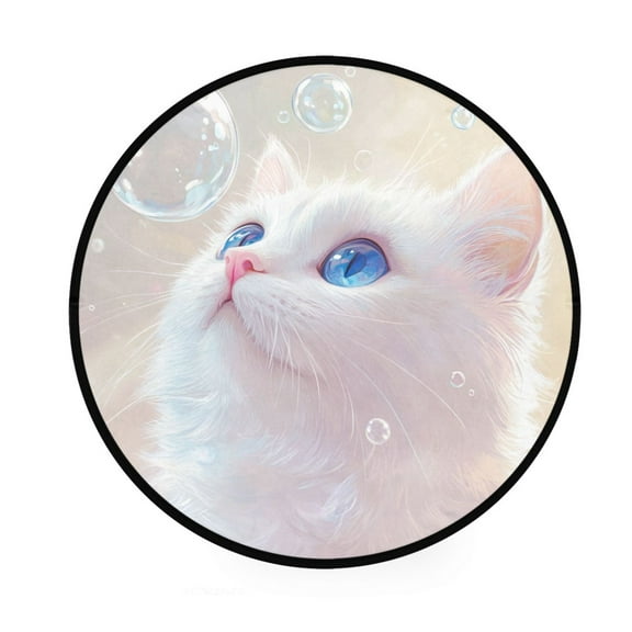 BZSMCE Round Decorative Floor Mat Whimsical Wonder Pattern 36.2IN