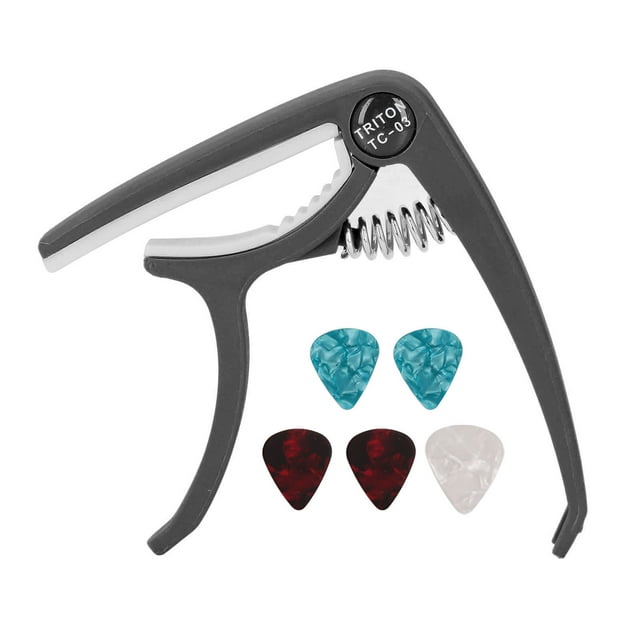 Capo de Guitare Électrique, Portable Large Application Capo de Guitare à Libération Rapide Set Facile à Utiliser pour la Mandoline pour le Ukulélé Noir