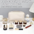 thumbnail image 2 of 2PCS Bolsa de Cosmeticos de Viaje, Makeup Bag de Gran Capacidad, Cosmetiquera de Piel para Mujeres, Bolsa Organizadora de Cosmeticos, Neceser de Viaje para Mujer Portátil (Negro/Blanco), 2 of 4