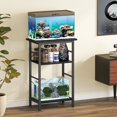 thumbnail image 7 of 5-10 Gallon Aquarium Stand, 3 Tier Fish Tank Stand with Storage, Fish Tank Stand with Metal Frame, Reptile Turtle Tank Stand for Home Office, 20.47" x 11.02" x 30.52", Black, 7 of 7