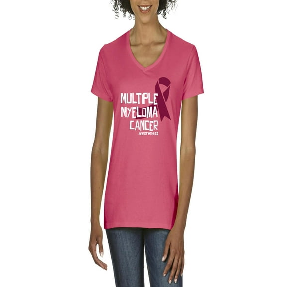 NIB - Women's T-Shirt V-Neck Short Sleeve - Myeloma Cancer