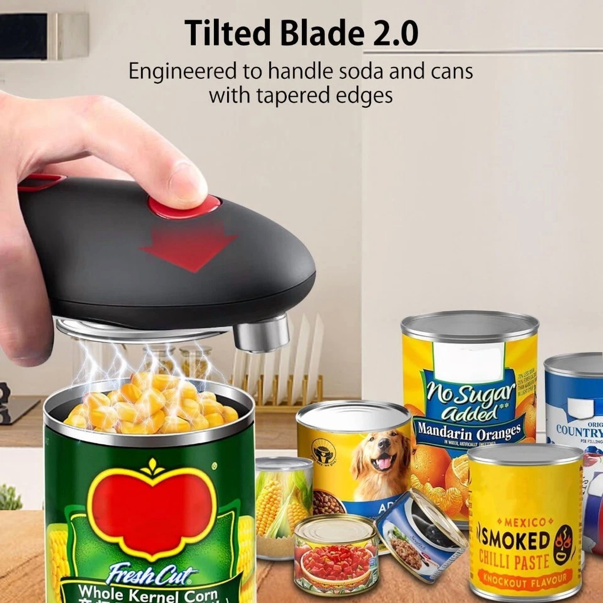One Touch Electric Can Opener Fits Almost Can Sizes For Seniors With Arthritis