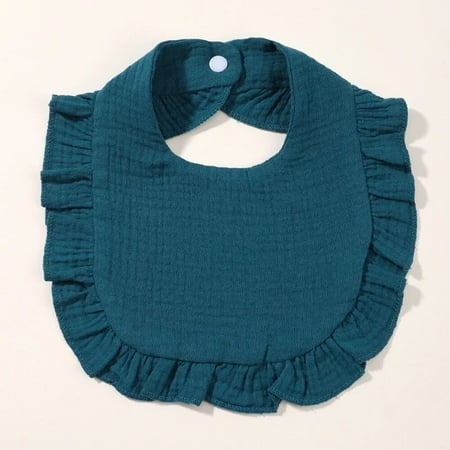 Newborn Cotton Linen Bibs Kids Burp Cloth Baby Stuff Feeding Drooling Bandana Toddler Ruffle Solid Color Bib Baby Accessories One Size 3636-4