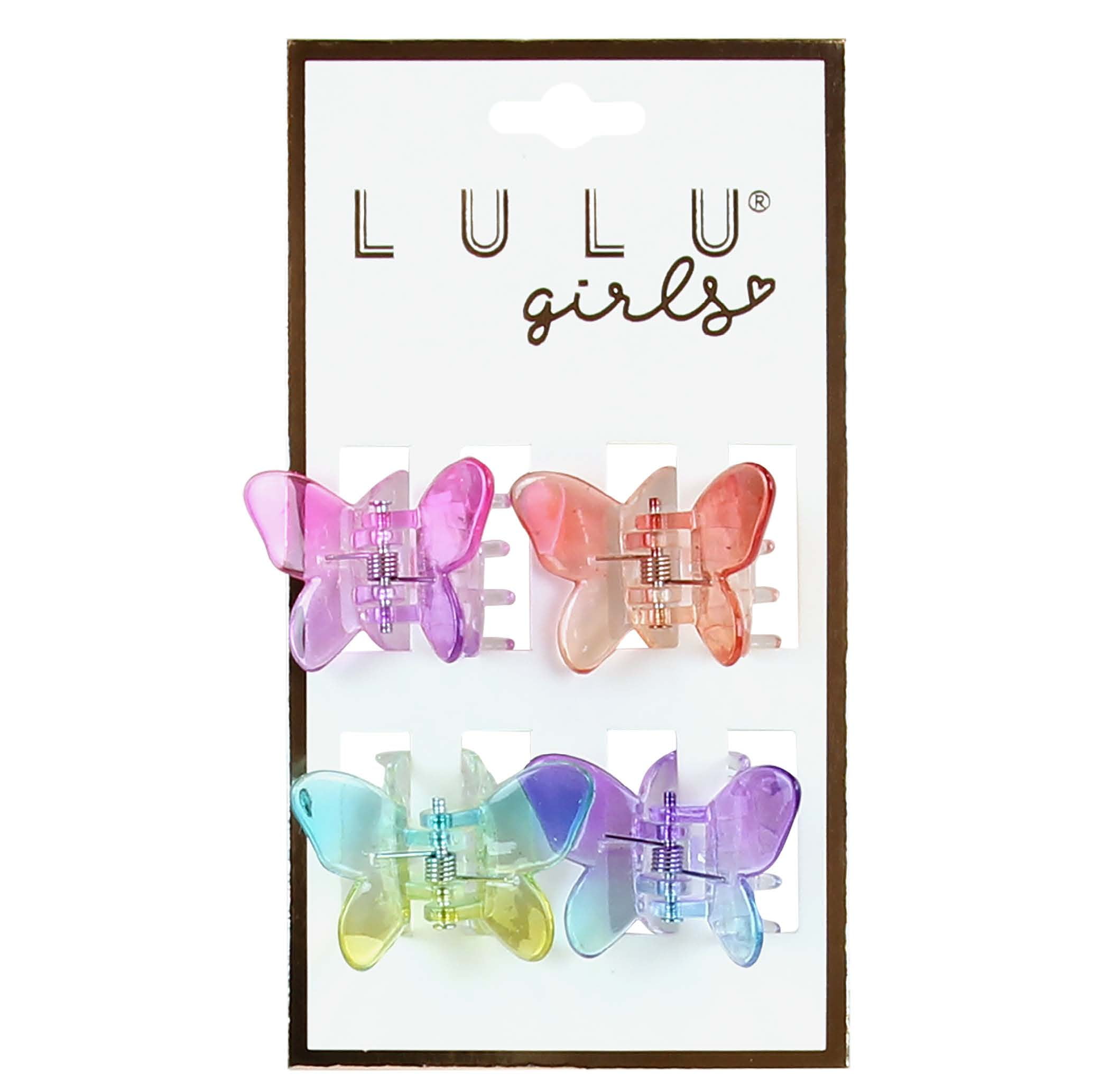 Lulu Girls Ombre Butterfly Claw Clips - 4 Pack