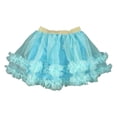 thumbnail image 2 of Huowey Girls Layered Tutu Skirt Princess Party Tiered Dancewear Lace Tirm Solid Color Mesh Ballet Tulle Skirts Dailiwear,Blue,3-8岁, 2 of 4