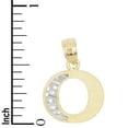 thumbnail image 2 of 10k Real Solid Gold Two Tone O Initial Pendant with Diamond Cut Finish, Available in Different Letters Personalized Letter Jewelry Gifts for Her, 2 of 3