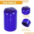 thumbnail image 5 of Unique Bargains 1 Set 48mm 1.89" ID Silicone Hose Cap W/ Clamp Intake Vacuum Hose End Plug for Car Silicone Blue, 5 of 6