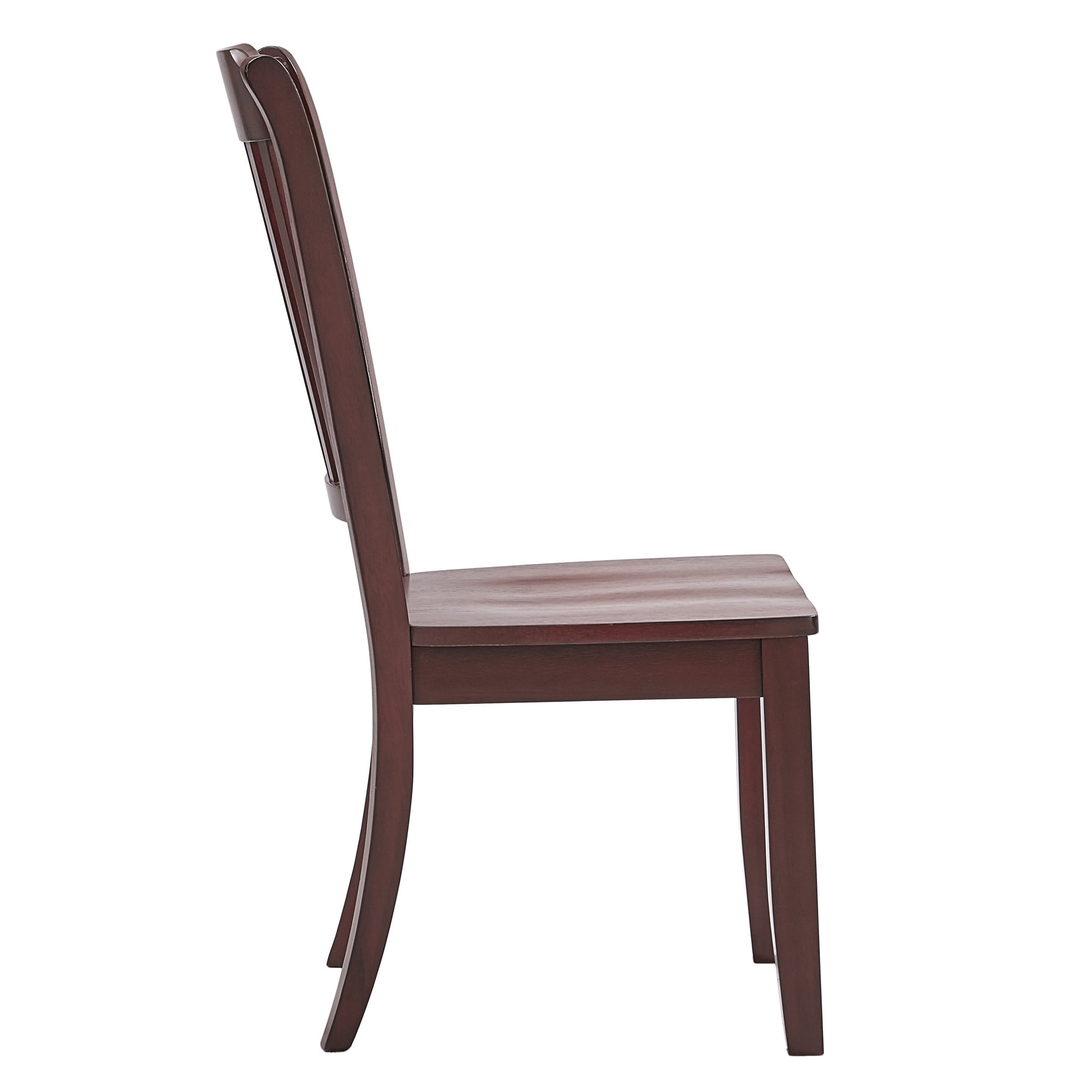 Weston Home Farmhouse Slat Back Wood Dining Chairs, Set of 2, Antique Berry Red Finish