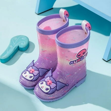 

Hello Kittys Child Rain Boots Sanrioed Girl Rain Boots Anime Cinnamoroll Kuromi Water Proof Anti-Slip Kawaii Rain Glue Boots LS
