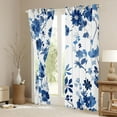 thumbnail image 3 of jejeloiu Rustic Flowers Blackout Curtains Set of 2 (52x84 Each),Modern Ink Aesthetic Floral Window Curtains,White Blue Curtains and Drapes For Girls Teens,Microfiber Bedroom Decor, 3 of 6