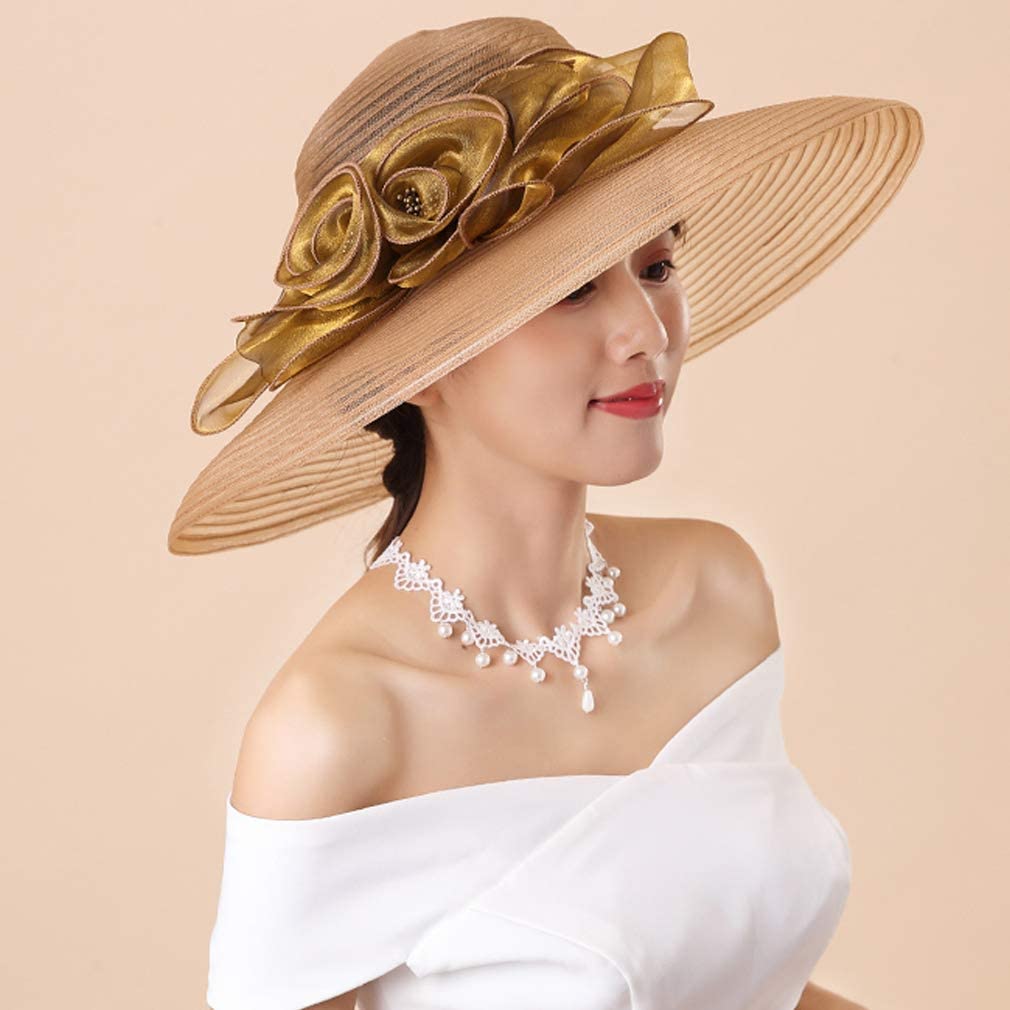 Women's Wide Brim Church Hats Derby 