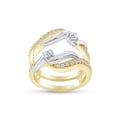 thumbnail image 2 of AFFY 0.50CT Moissanite Diamond Two Tone Wedding Ring Guard Enhancer 14K Yellow Gold over Silver-7.5, 2 of 8
