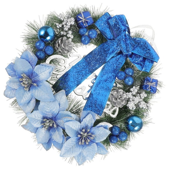 Raindrops Fashionable Blue Christmas Wreath with Realistic Design for Indoor and Outdoor Use