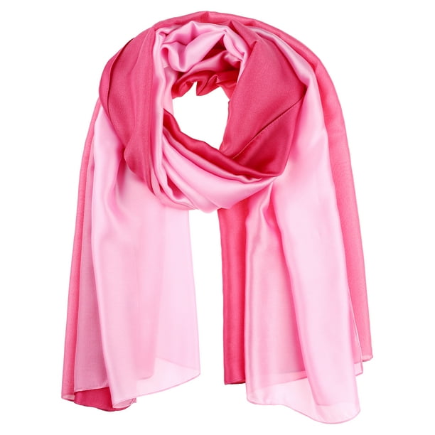 INSPIRAR CHIC Bufandas de Satén para Mujeres con Color Gradiente, Coloridas, Ligeras y Suaves, Pañuelo Hijab, Envolturas, Chal 70.9"x35.4" Gradiente-11