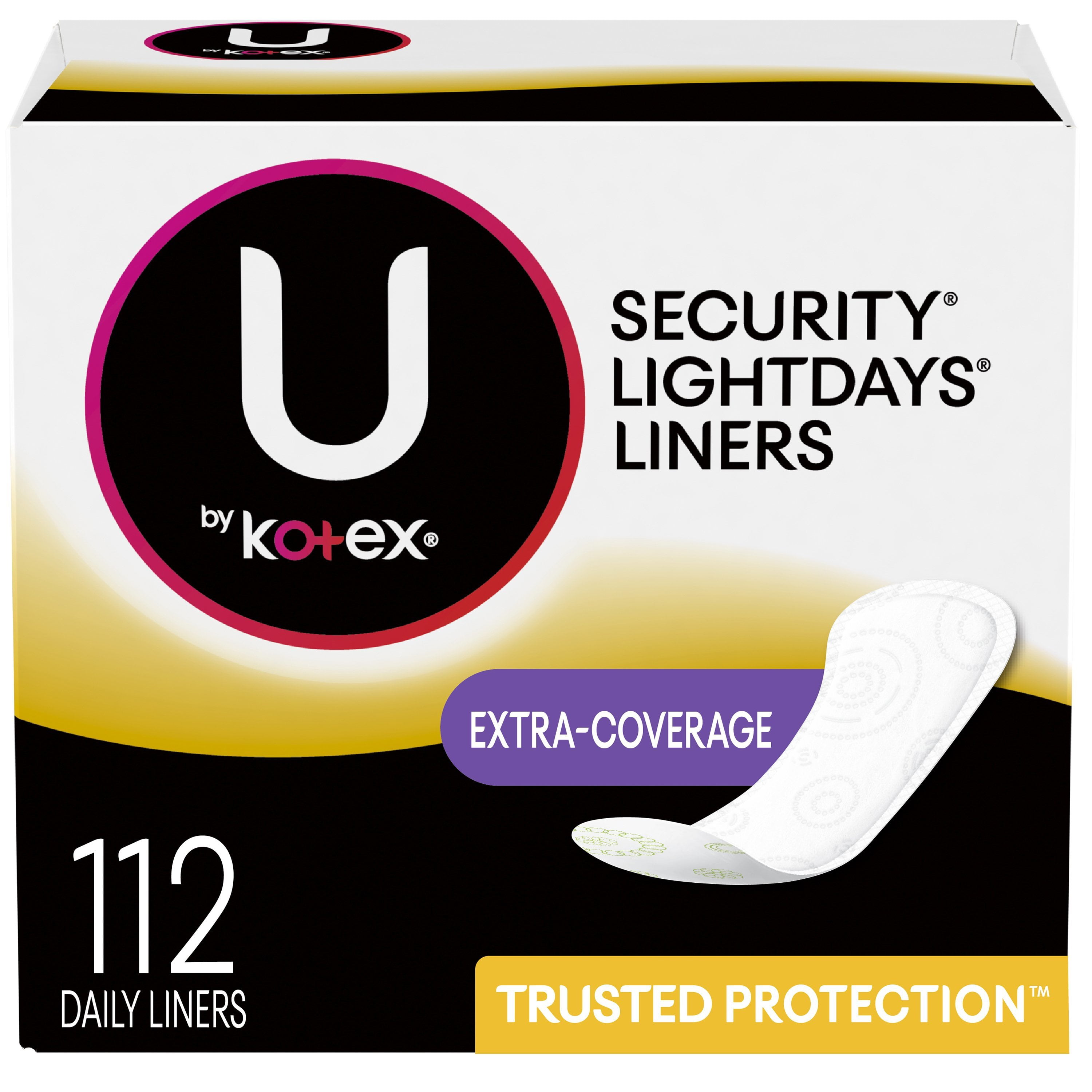 U By Kotex Lightdays Panty Liners Regular Unscented 112 Ct Walmart Com Walmart Com
