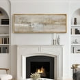 thumbnail image 3 of Large Framed Canvas Print Neutral Beige and White Textured with a Weathered LookWall Art Decorative Ready to Hang Painting for Living room Bedroom 60x20 inches Natural Frame, 3 of 7