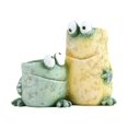 thumbnail image 1 of maceta con forma de rana, decoración creativa para el hogar, estatua artesanal, maceta de bonsái, pequeña para césped, decoración de balcón Verde Amarillo, 1 of 8