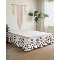 thumbnail image 2 of Butterfly Print Wrap Around Bed Skirts for California King Bed 18" Drop,Bed Skirt with Adjustable Elastic Belt Dust Ruffle Bed Valance for Bedroom Hotel Luxury Modern Colorful Animals Bed Frame Cover, 2 of 7