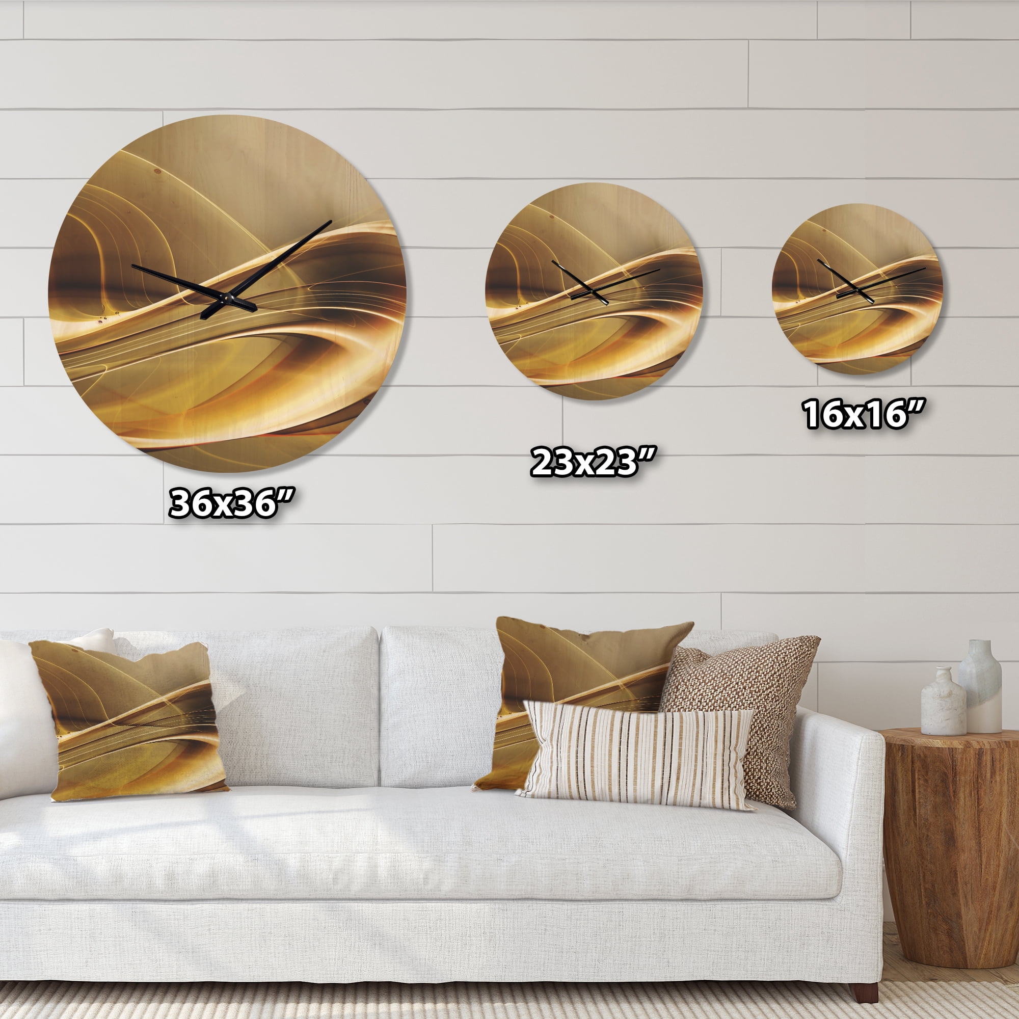 Designart 'Elegant Fractal Modern Sofa ' Modern Wood Wall Clock