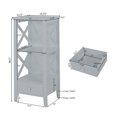 thumbnail image 3 of Noble House Mulligan Bathroom Floor Storage Rack with Drawer, Gray, 3 of 8