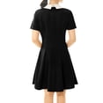 thumbnail image 4 of INSPIRE CHIC Robe Évasée pour Femme à Col Peter Pan avec Fermeture Éclair Dissimulée au Dos m Noir, 4 of 7