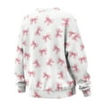 thumbnail image 5 of HELLHERO Bowknot Print Pullover Tops for Women Fall Fashion Crewneck Sweater Oversized Long Sleeve Sweatshirt with Pocket Size L, 5 of 7