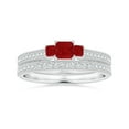 thumbnail image 4 of Angara Natural 0.35 Ct. Ruby with Ruby Vintage Inspired Ring in 14K White Gold for Women (Ring Size: 6.5), 4 of 10