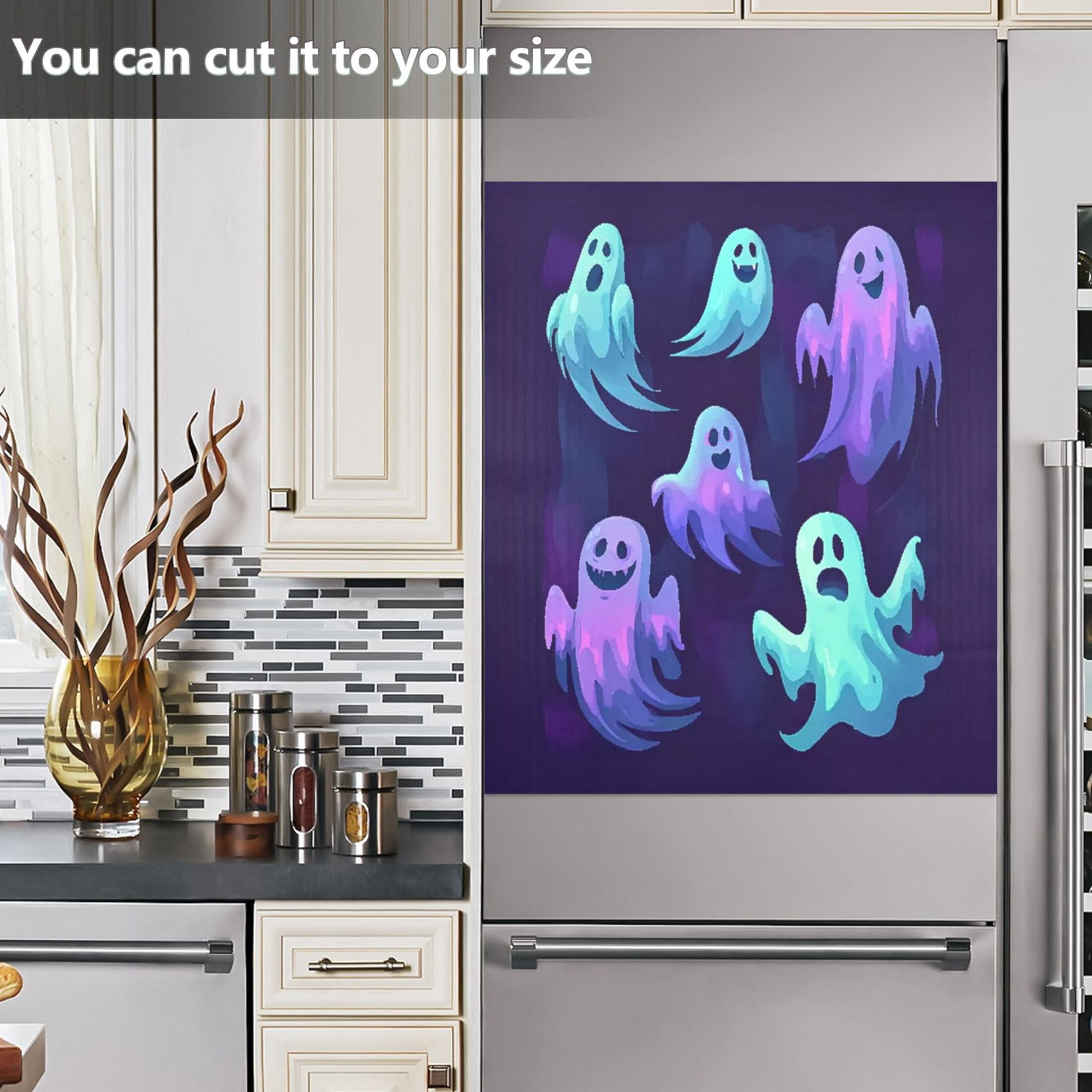 IAUYY Magnetic decorative sticker - 23x26 Inch PVC Refrigerator Decorative Cover, Removable DIY Art for Kitchen Appliances Vague Yet Full Of Charm