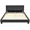 thumbnail image 1 of Giantex Full Platform Bed Frame with Linen Headboard Wood Slat Gray, 1 of 7