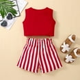 thumbnail image 4 of Vedolay Shorts Sets Girl 2 Piece Girls Summer Outfits Elastic Drawstring Top and Elastic Waist Shorts Set with Side Pockets,Red 4-5 Years, 4 of 5