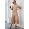 thumbnail image 3 of Vestido PRETTYGARDEN Boho Midi Caqui con Mangas Abullonadas XL, 3 of 8