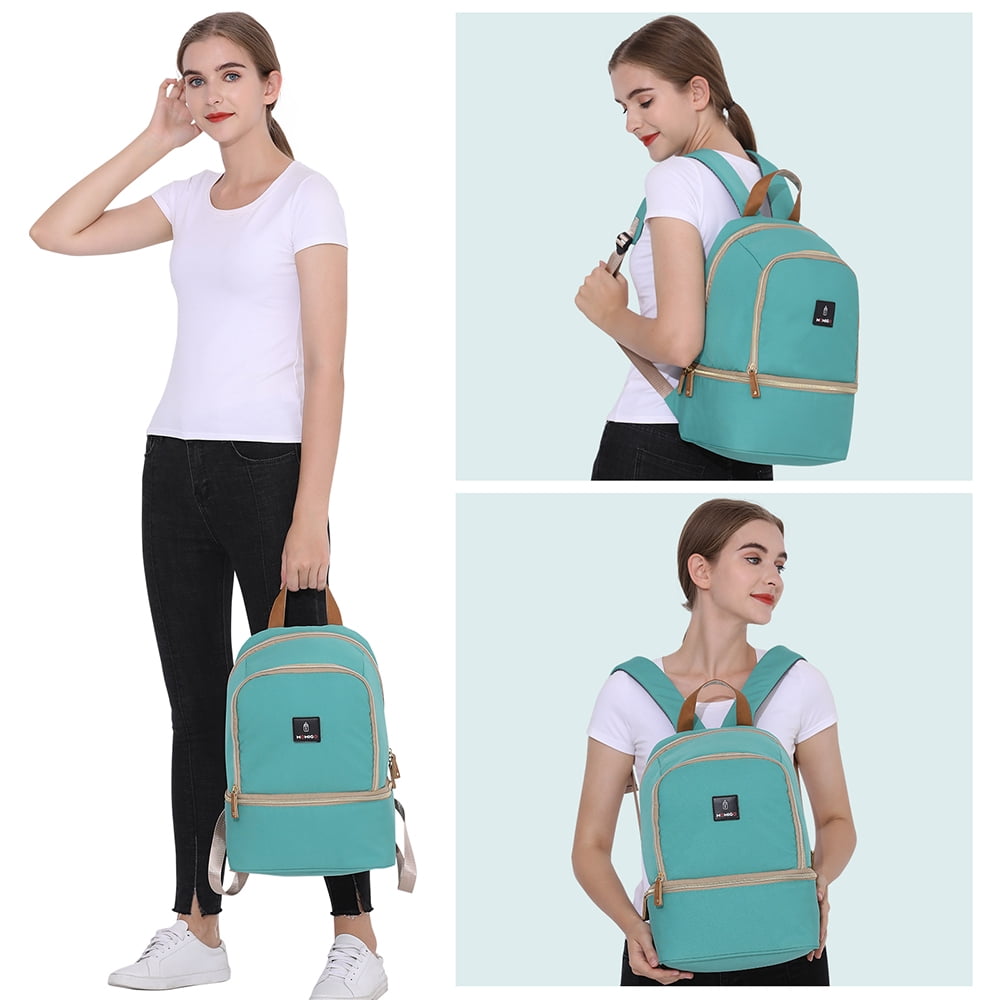 Breast Pump Bag Backpack - Cooler Lunch Bag Double Layer for Mother Large Size Green