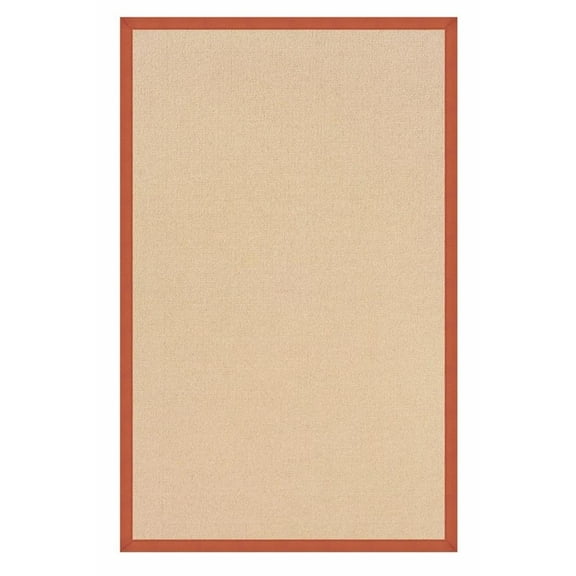 Riverbay Furniture Machine Tufted Wool 8'x11' Rug in Natural and Burnt Orange