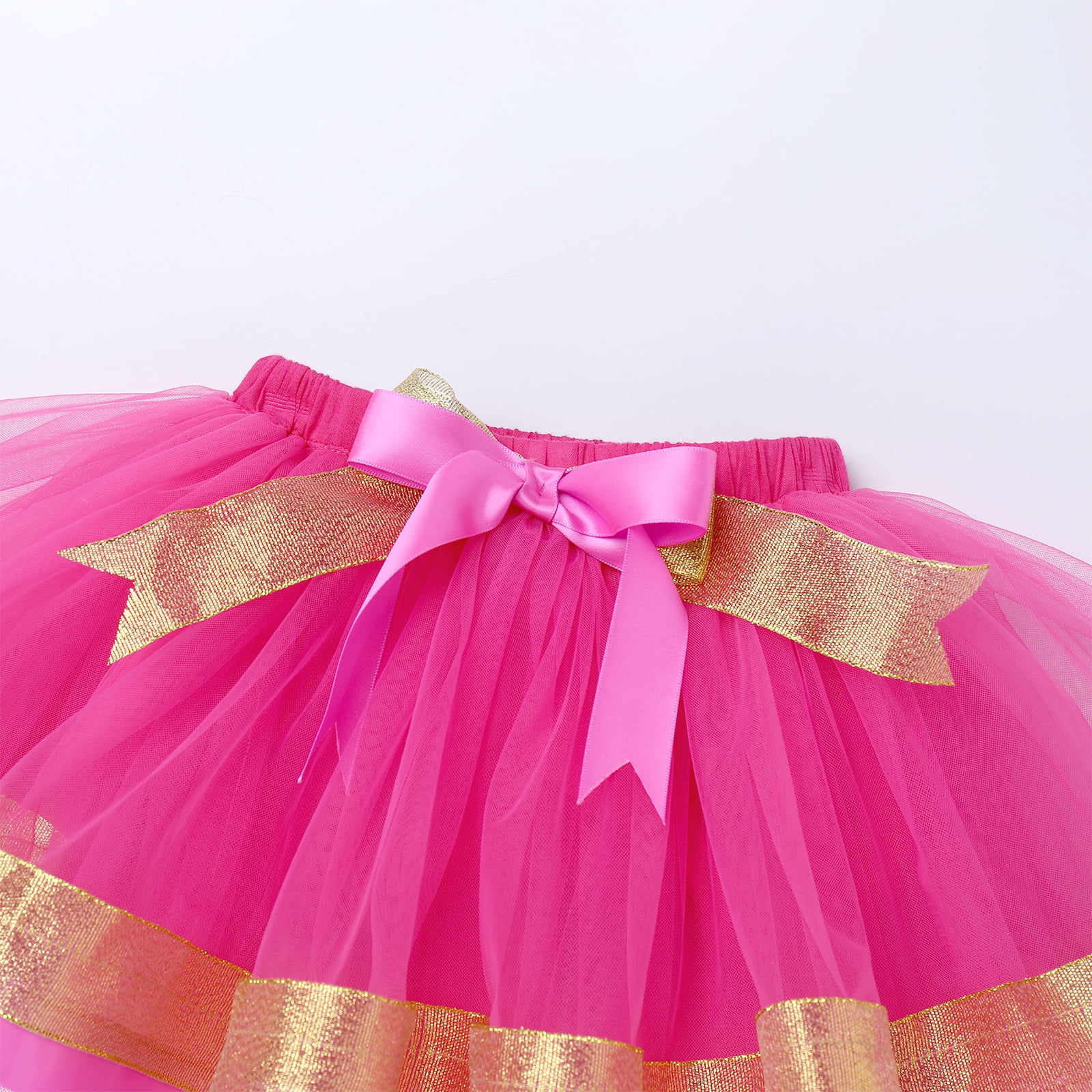IBTOM CASTLE Toddler Baby Girls Princess Birthday Outfits Sleeveless Printed Vest Tops+Tulle Tutu Dress+Flower Crown Party Clothes 3-4 Years Hot Pink