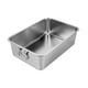 thumbnail image 3 of Caja de arena de acero inoxidable con tapa abierta para mascotas, contenedor de arena para gatos L, 3 of 9