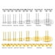 thumbnail image 3 of Injueey 100 juegos de pendientes de base en blanco para hacer postes, tapones para pendientes, conector inferior, accesorio para pendientes, suministros Artesanía Color Dorado/ 4mm Injueey HA061131-09, 3 of 6