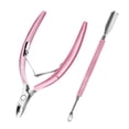 thumbnail image 1 of Cuticle Trimmer with Pusher and Scissors, Remover Professional Durable Pedicure Manicure Tools, Stainless Steel Cuticle Nipper Cutter Clipper Nail Tools (Pink Pusher), 1 of 3