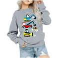thumbnail image 2 of Tdoqot Toddler Boys and Little Boys Sweatshirt- Pullover Crewneck Casual Long Sleeve Graphic Shirts Gray Size 5-6T, 2 of 3