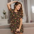 thumbnail image 3 of Naloa Fox In Forest Print Women Nightgowns,Womens Loungewear,Short Sleeve Sleepwear,Comfy Ladies Nightdress, 3 of 6